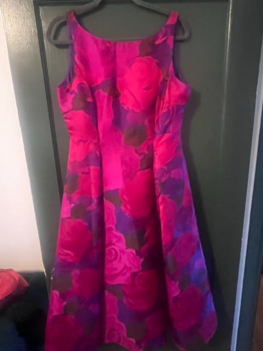 Adrianna Papell Fuchsia and Purple Flare Cocktail Dress Sz 10